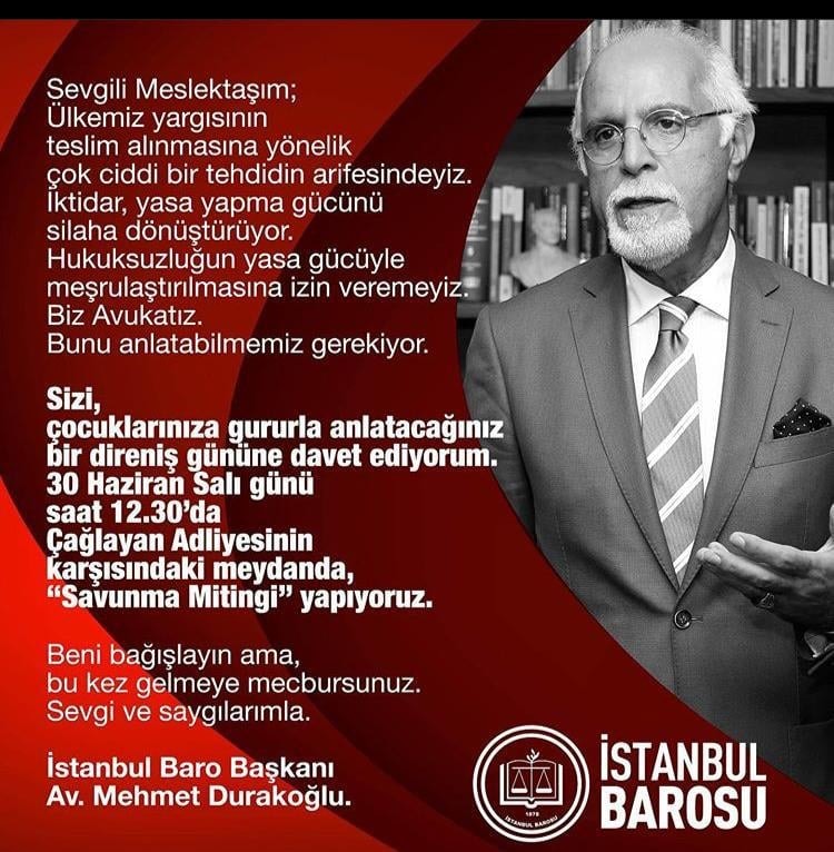 Başkan Av. Mehmet Durakoğlu'ndan Çağrı