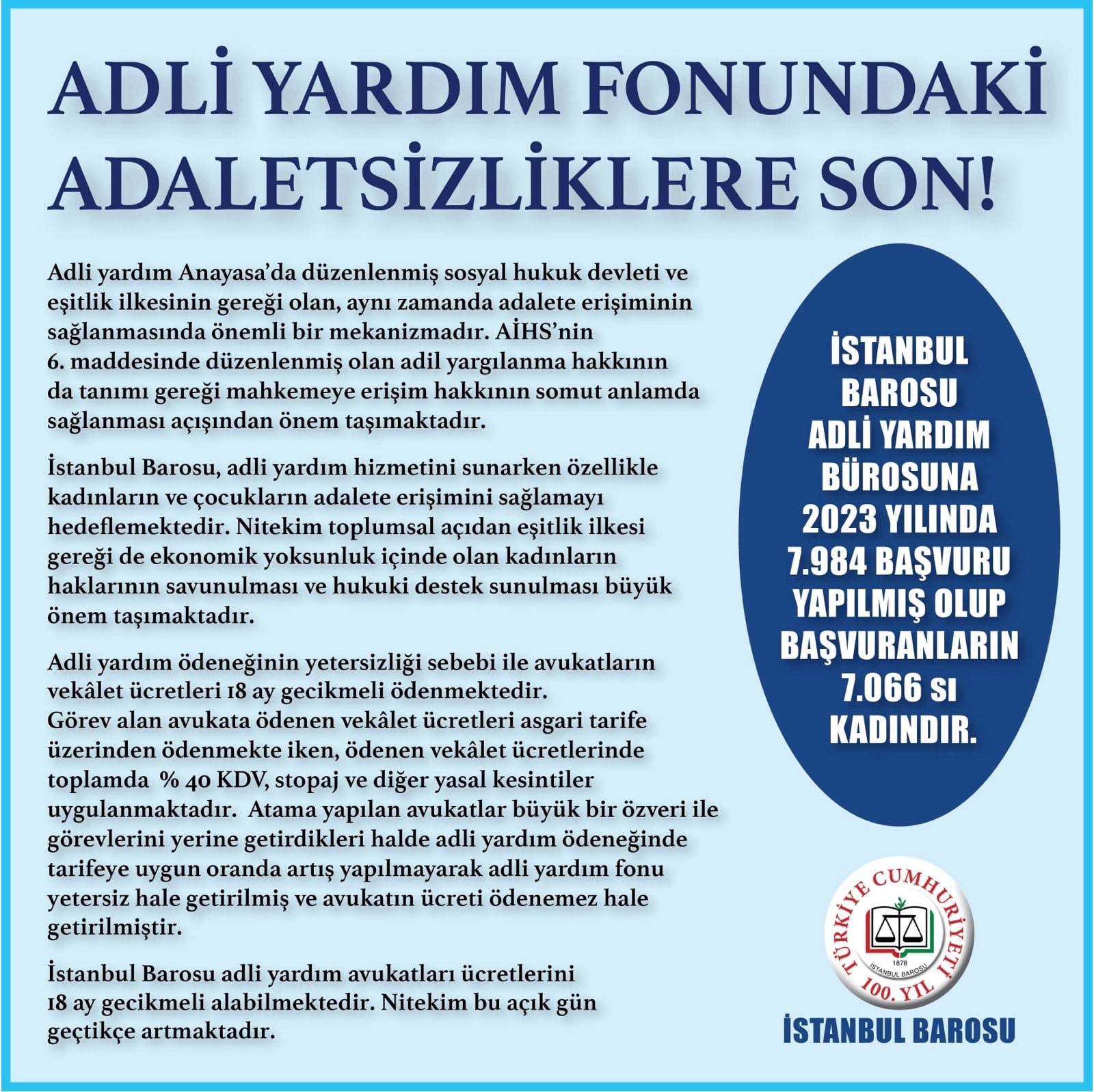 Adli Yardım Fonundaki Adaletsizliklere Son!
