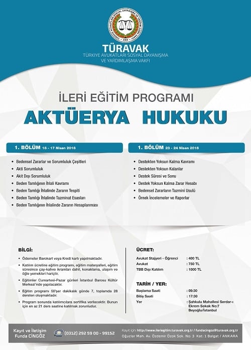 Aktüerya Hukuku İleri Eğitim Programı