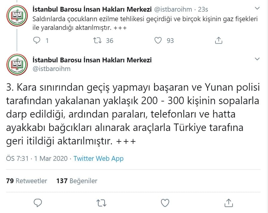 İstanbul Barosu İnsan Hakları Merkezi Pazarkule Sınır Kapısı Ziyareti Raporu - 3