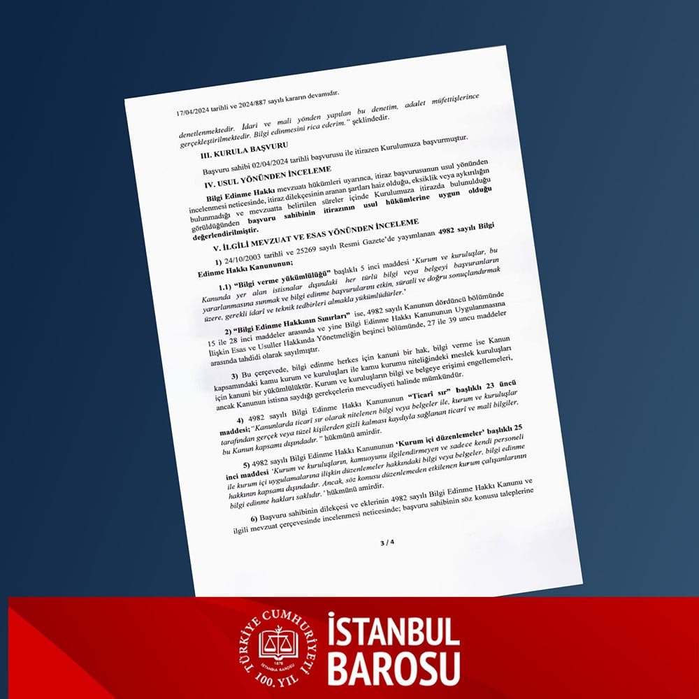 İstanbul Barosu'nun Yönetim Organizasyon Konusunda Aldığı Hizmet Hakkında Bilgilendirmedir - 8