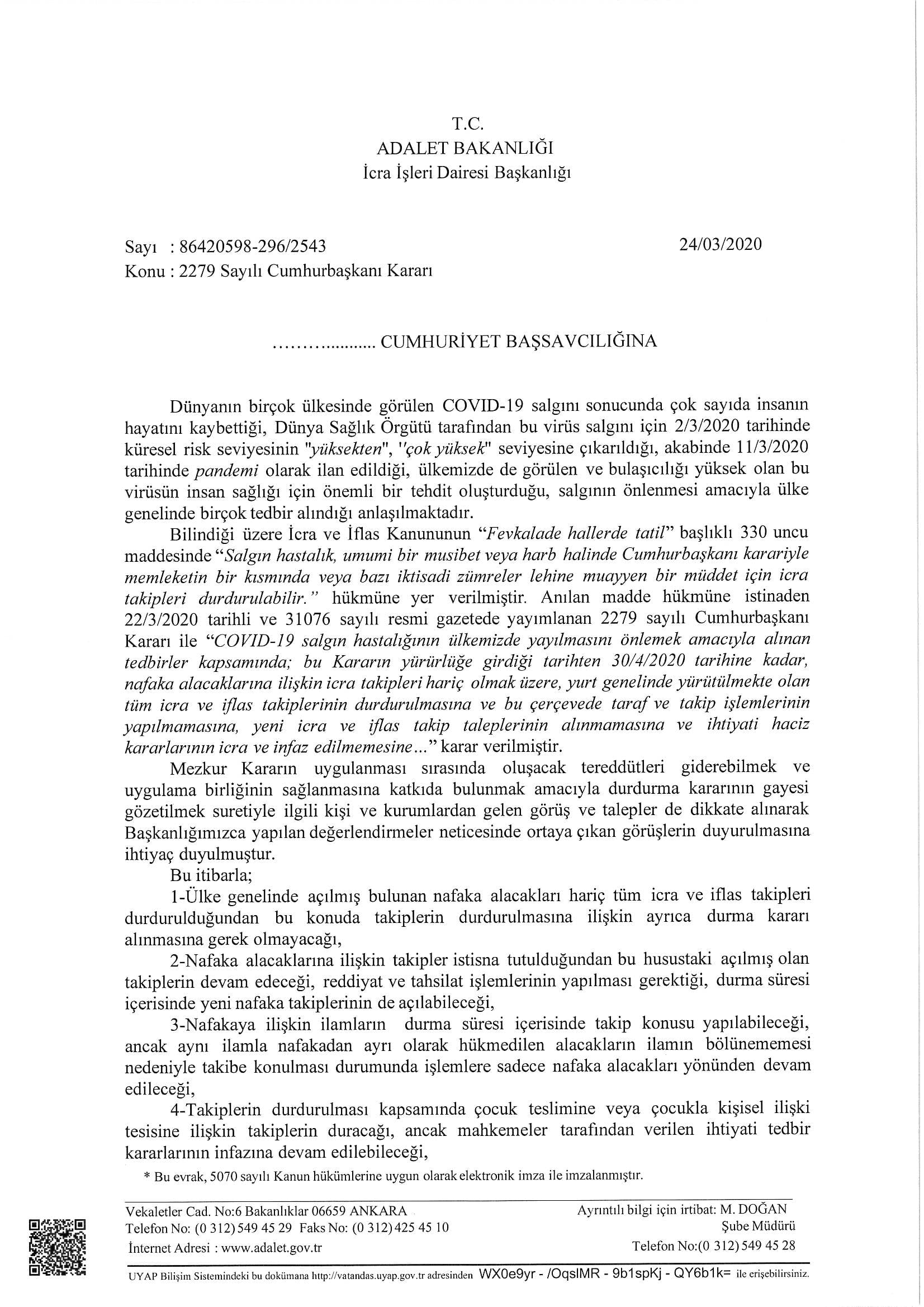 İcra işlemlerinin Durdurulmasına Dair Kararın Uygulamasına Açıklık Getirildi - 1