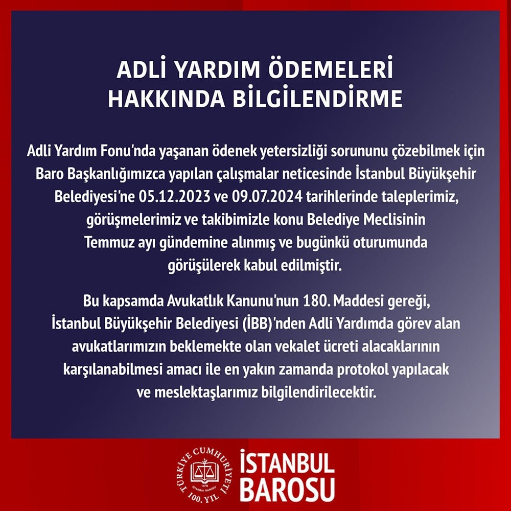 Adli Yardım Ödemeleri Hakkında Bilgilendirme
