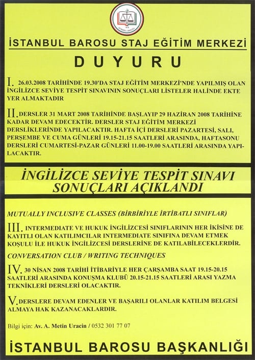 İngilizce Seviye Tespit Sınavı Sonuçları Açıklandı