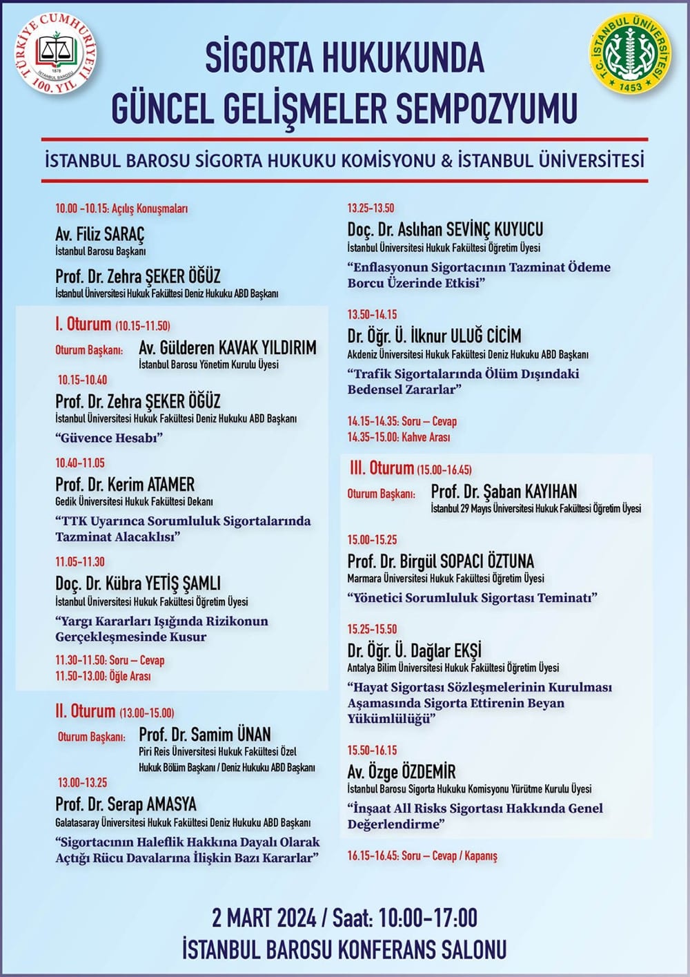 Sigorta Hukukunda Güncel Gelişmeler Sempozyumu