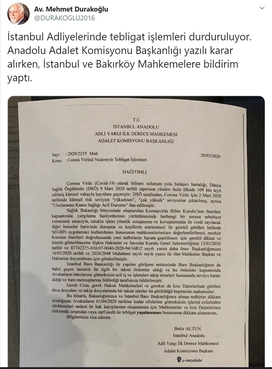 İstanbul Anadolu Adliyesi'nde Corona Virüsü Nedeniyle Tebligat İşlemleri - 2