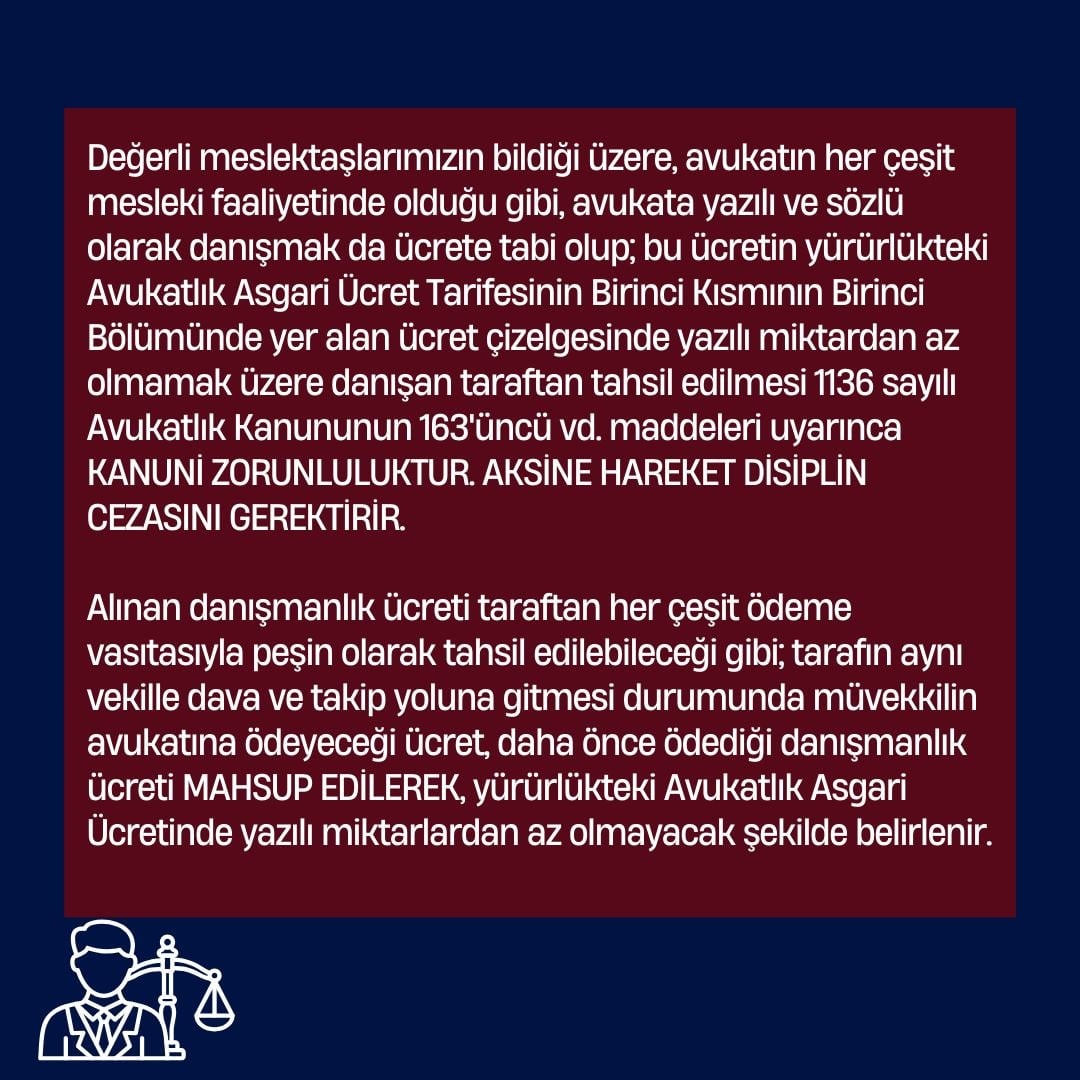 Avukata Danışmanlık Ücrete Tabidir, Tahsili Zorunludur - 2
