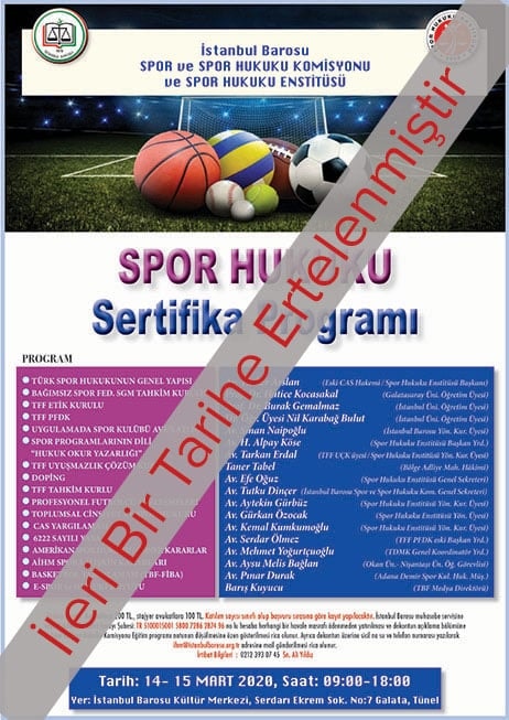 ERTELENDİ: Spor Hukuku Sertifika Programı