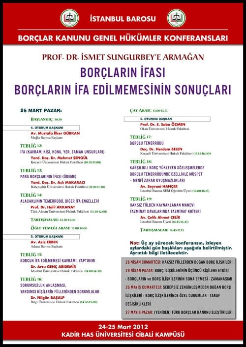 Borçlar Kanunu Genel Hükümler Konferansları Devam Ediyor
 - 2