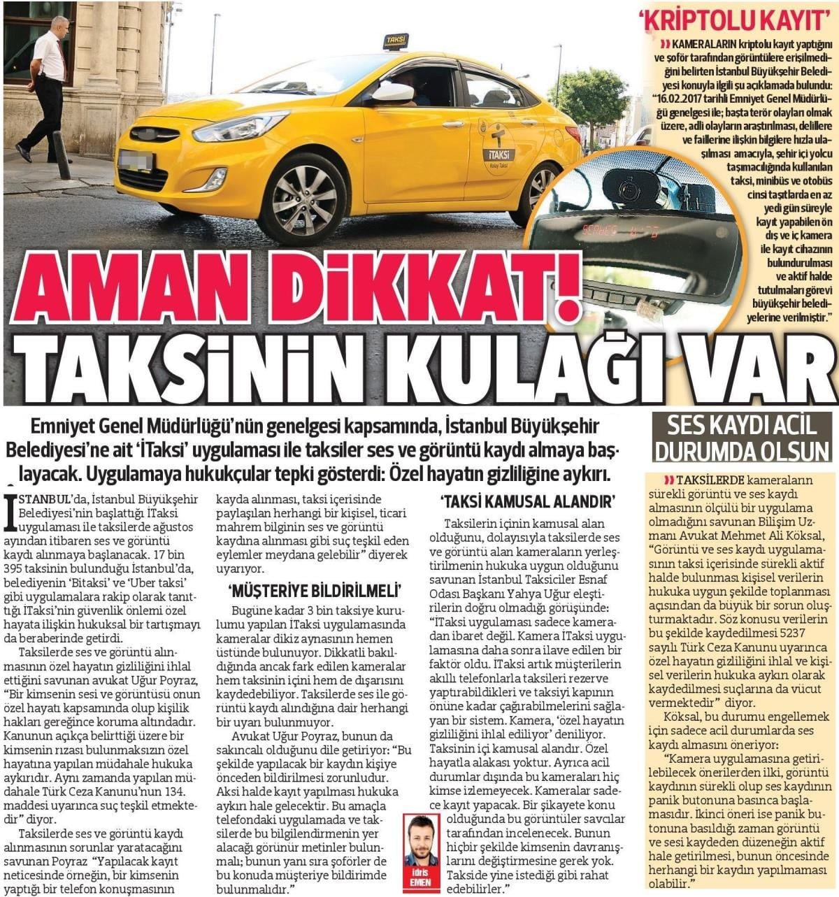 Taksilerde Ses ve Görüntü Kaydı Yargıya Taşındı - 2