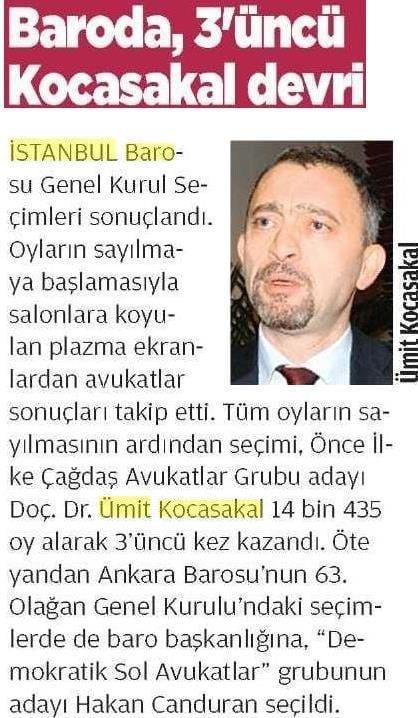Ümit Kocasakal İstanbul Barosu Başkanlığına Yeniden Seçildi 

 - 404