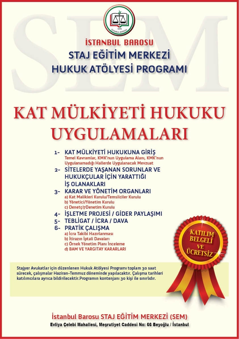 Stajyer Avukatlar İçin: Kat Mülkiyeti Hukuku Uygulamaları - 1