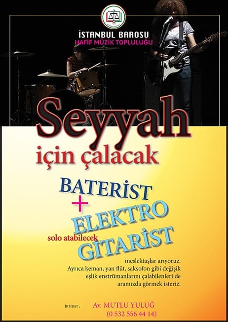Seyyah İçin Çalacak Batarist ve Elektro Gitarist Meslektaşlar Arıyoruz