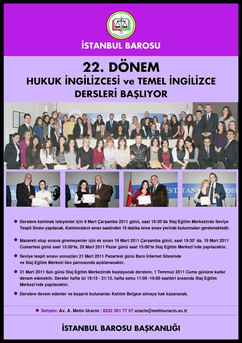 22. Dönem Hukuk İngilizcesi Ve Temel İngilizce Dersleri Başlıyor

 - 1