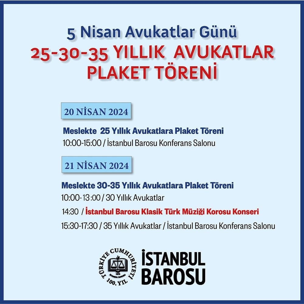 25-30-35 Yıllık Avukatlar Plaket Töreni