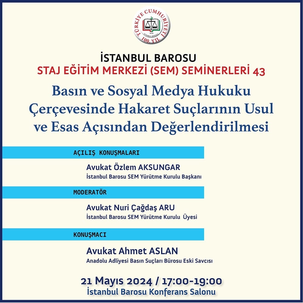 Basın ve Sosyal Medya Hukuku Çerçevesinde Hakaret Suçlarının Usul ve Esas Açısından Değerlendirilmesi