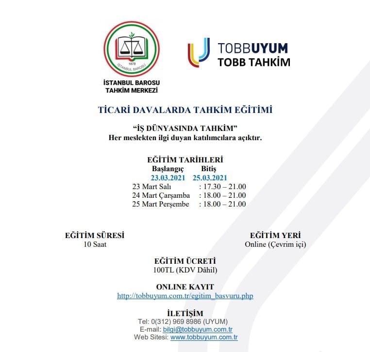 Ticari Davalarda Tahkim Eğitimi