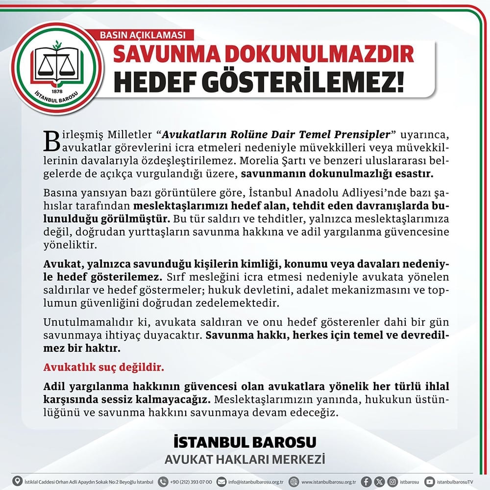 Savunma dokunulmazdır. Hedef gösterilemez!