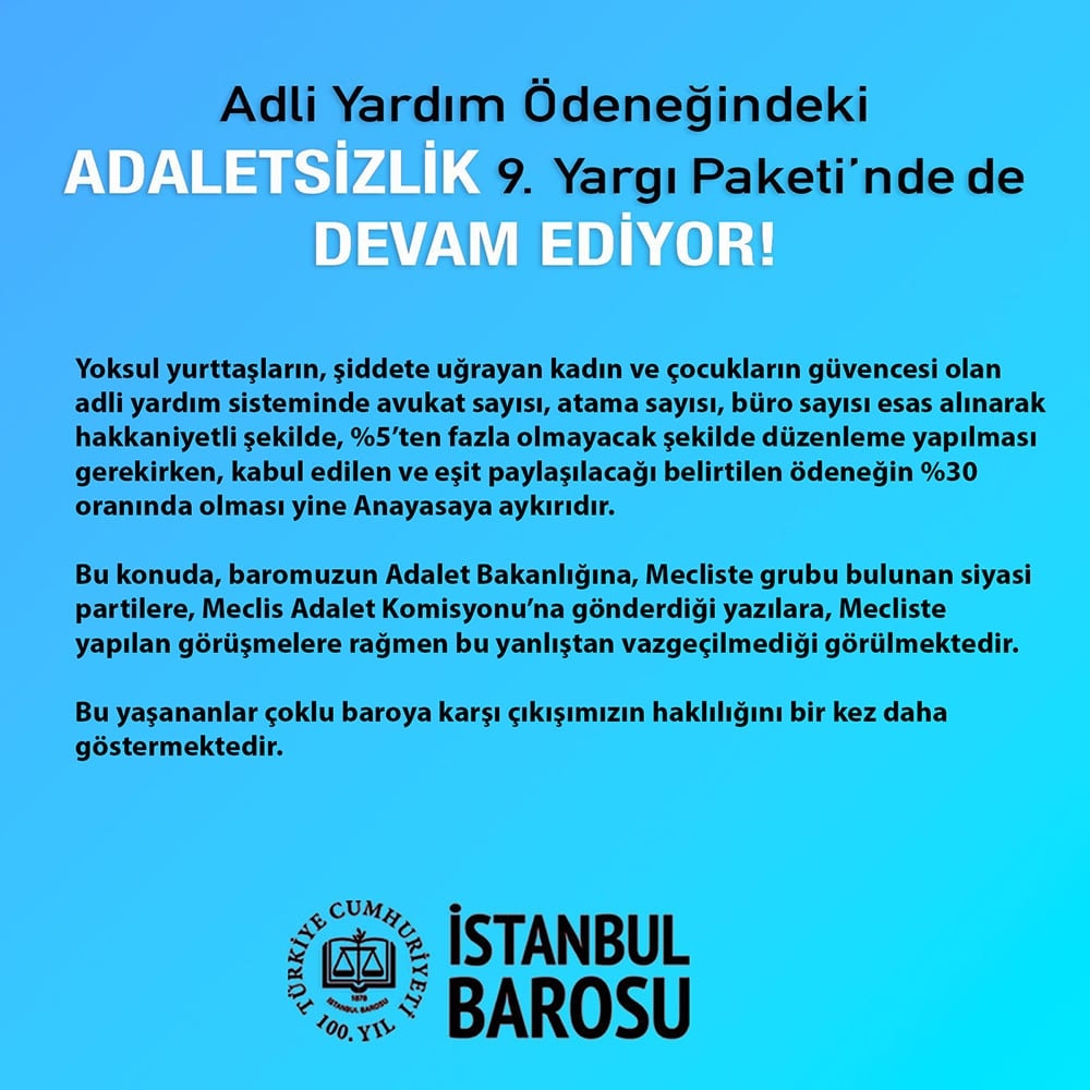 Adli Yardım Ödeneğindeki Adaletsizlik 9. Yargı Paketi’nde de Devam Ediyor… - 4