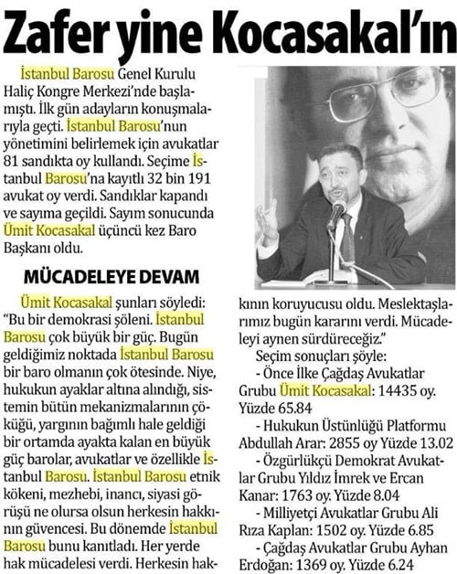 Ümit Kocasakal İstanbul Barosu Başkanlığına Yeniden Seçildi 

 - 410