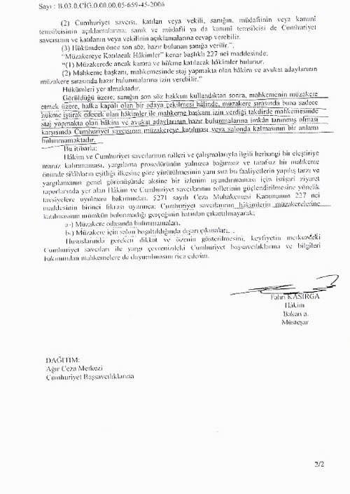 “Hâkimler Karar Odasında Müzakere Ederken Savcılar Karar Müzakeresine Katılmayacak” - 3