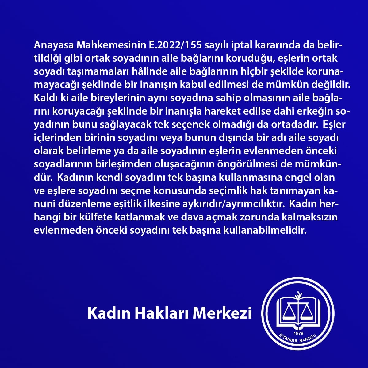 İstanbul Barosu Kadın Hakları Merkezi Medeni Kanun 187.Maddesi Önerisi - 4