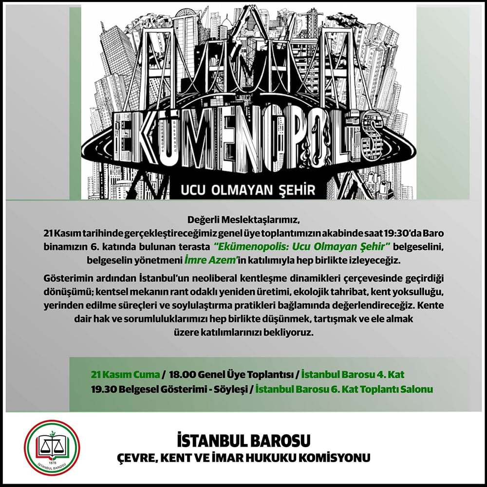 Belgesel Gösterimi: Ekümenopolis Ucu Olmayan Şehir