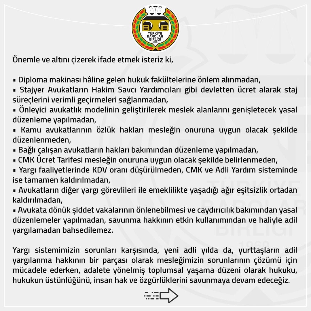 Yeni Adli Yılda da Hukukun Üstünlüğünü Bağımsız Yargıyı ve Mesleğimizi Savunmaya Devam Edeceğiz - 3