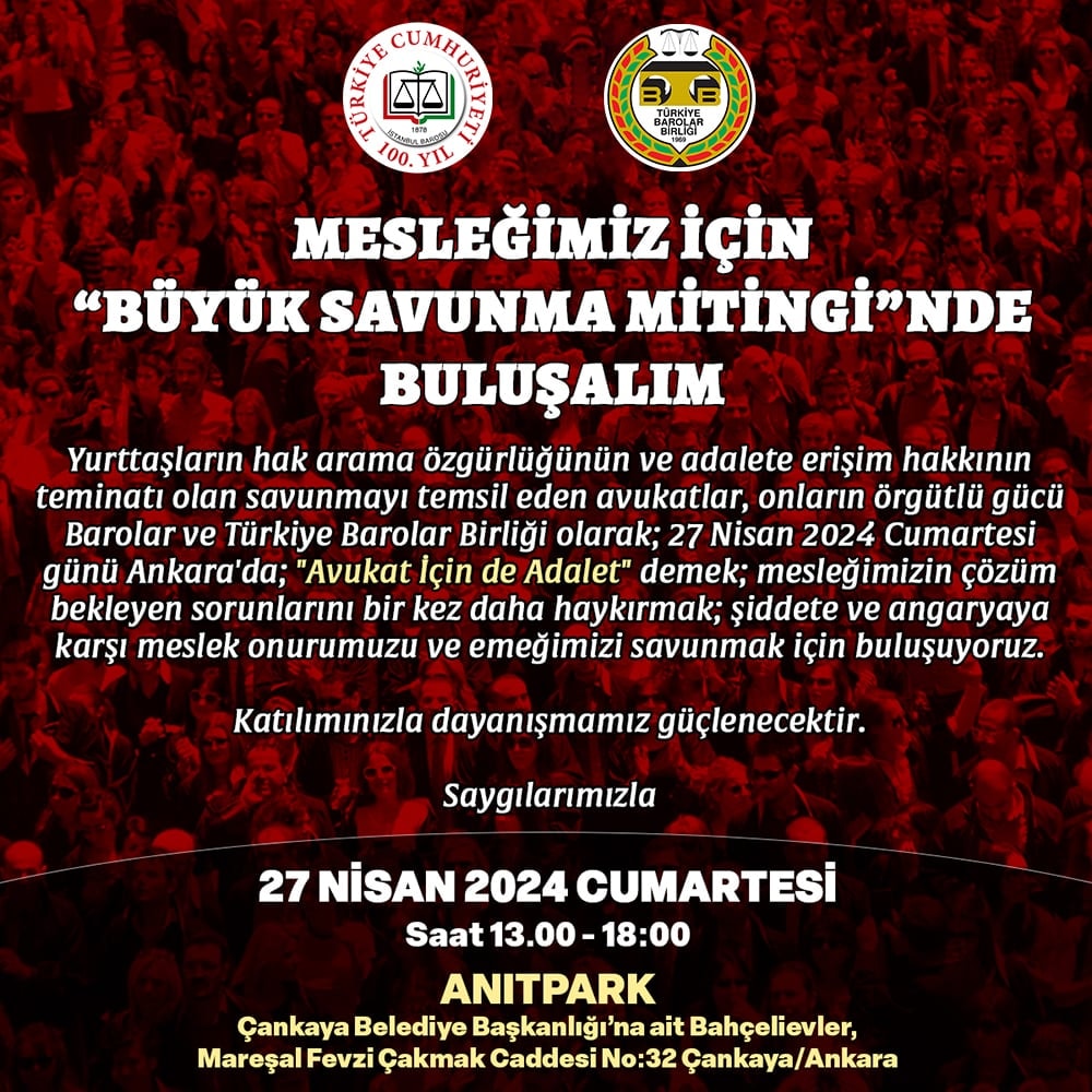 Mesleğimiz İçin "Büyük Savunma Mitingi"nde Buluşalım