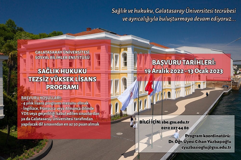 Galatasaray Üniversitesi Sağlık Hukuku Tezsiz Yüksek Lisans Programı