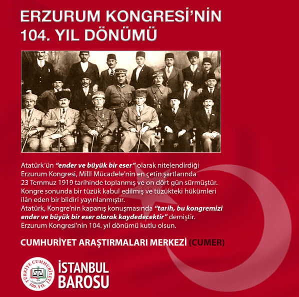 Erzurum Kongresi'nin 104. Yıldönümü
