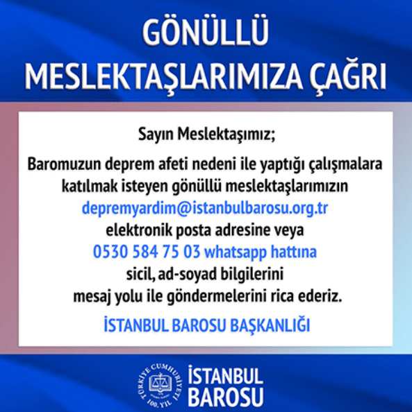 Gönüllü Meslektaşlarımıza Çağrı