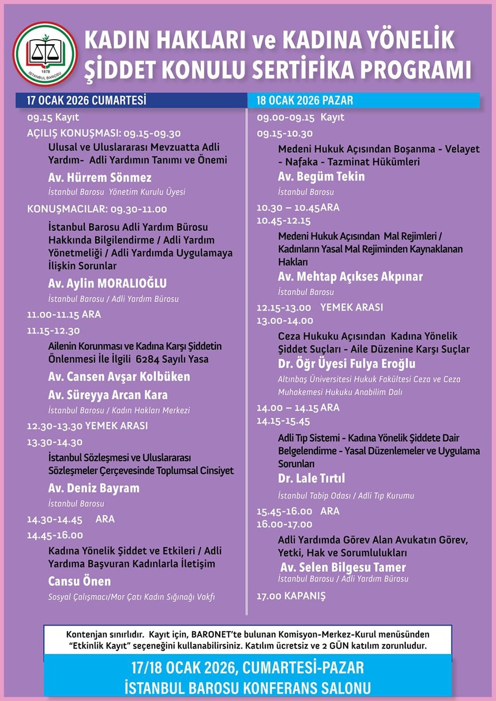 Kadın Hakları ve Kadına Yönelik Şiddet Konulu Sertifika Programı