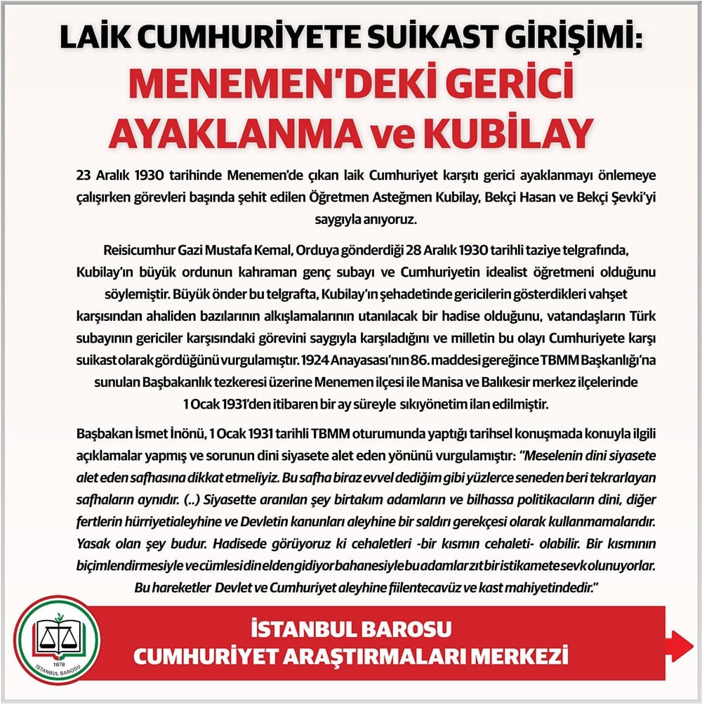 Laik Cumhuriyete Suikast Girişimi: Menemen’deki Gerici Ayaklanma ve Kubilay