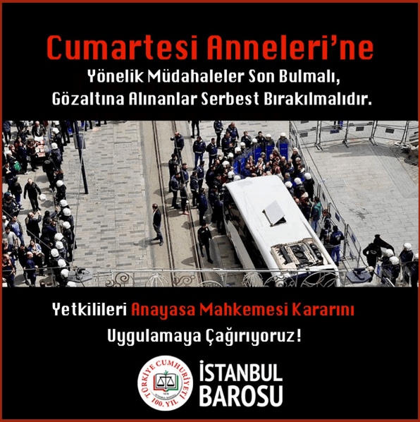 Cumartesi Anneleri’ne Yönelik Müdahaleler Son Bulmalı, Gözaltına Alınanlar Serbest Bırakılmalıdır