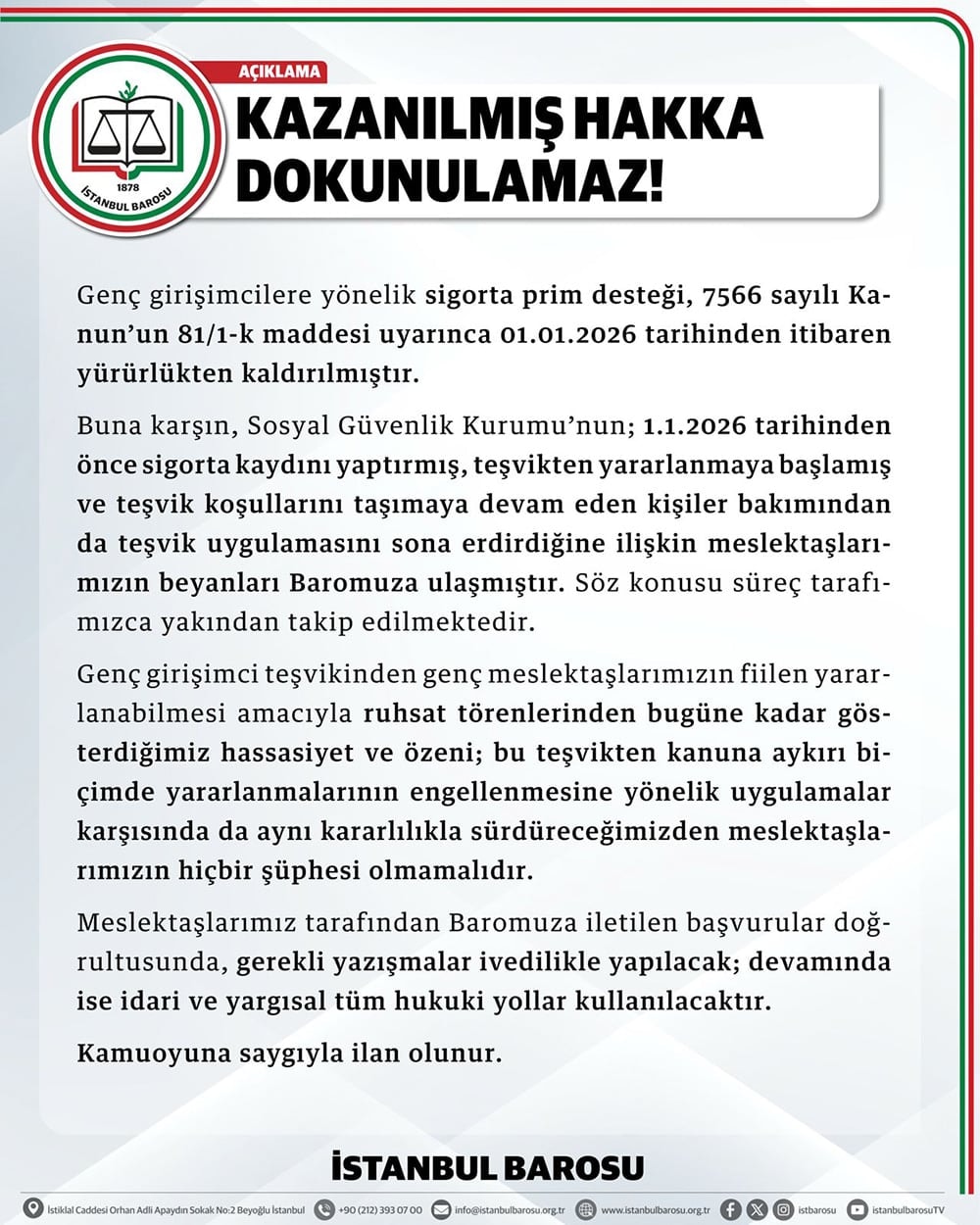 Kazanılmış Hakka Dokunulamaz