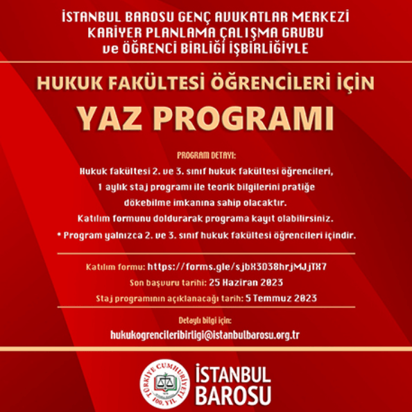Hukuk Öğrencileri için YAZ PROGRAMI