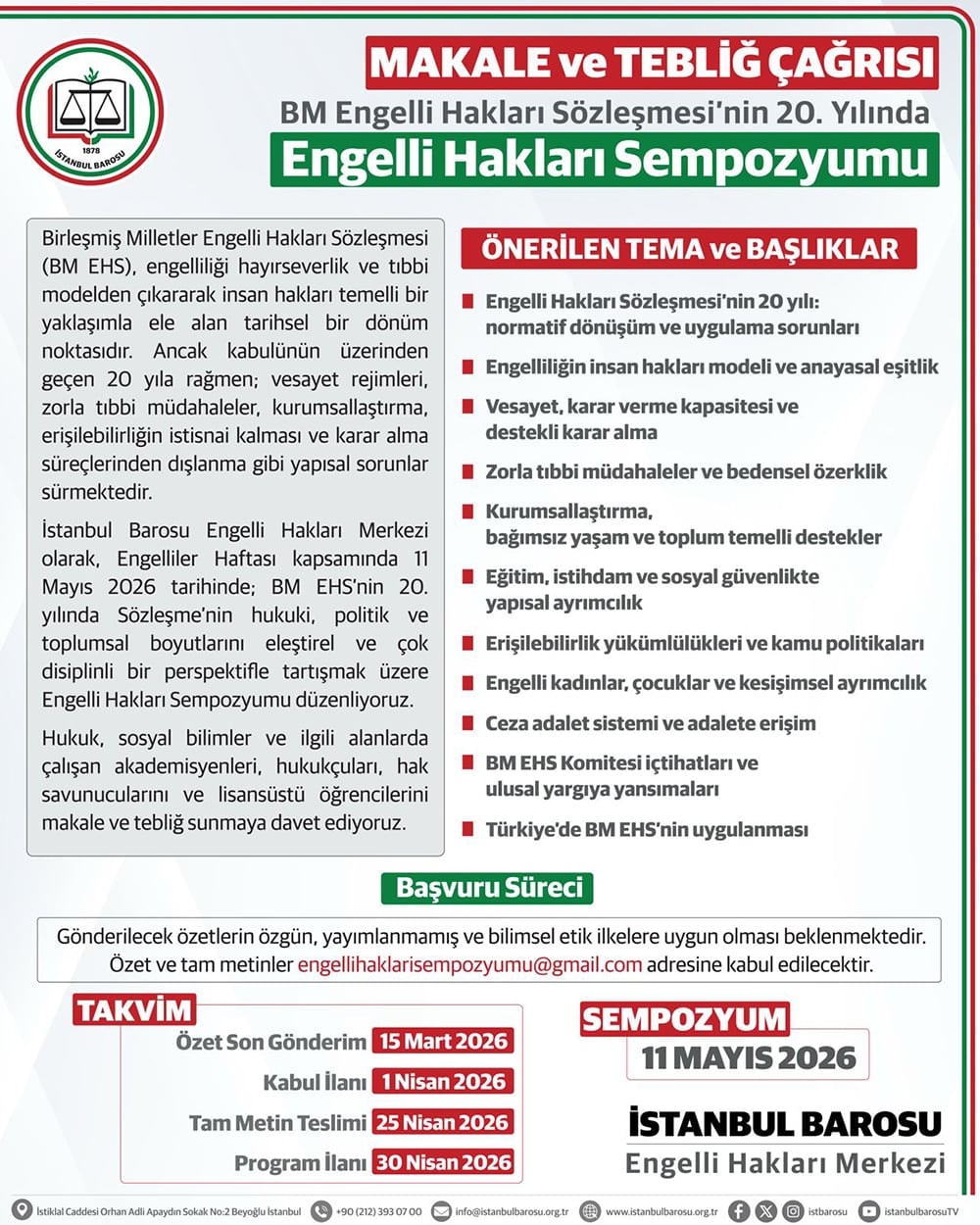 Makale ve Tebliğ Çağrısı