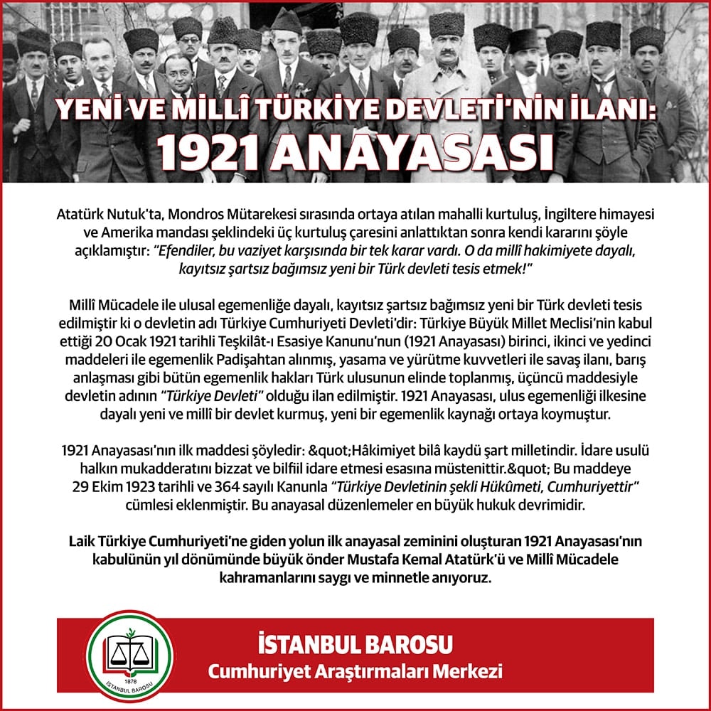Yeni ve Millî Türkiye Devleti’nin İlanı: 1921 Anayasası