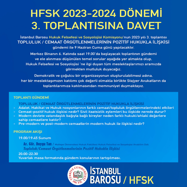 HFSK 2023-2024 Dönemi 3. Toplantısına Davet