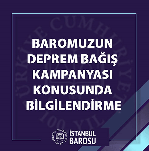 Meslektaşlarımıza Deprem Bağış Kampanyası Konusunda Bilgilendirme