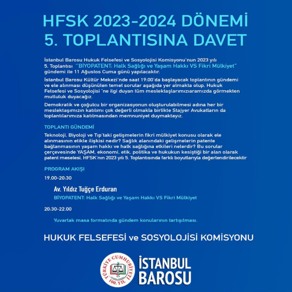 HFSK 2023-2024 Dönemi 5. Toplantısına Davet