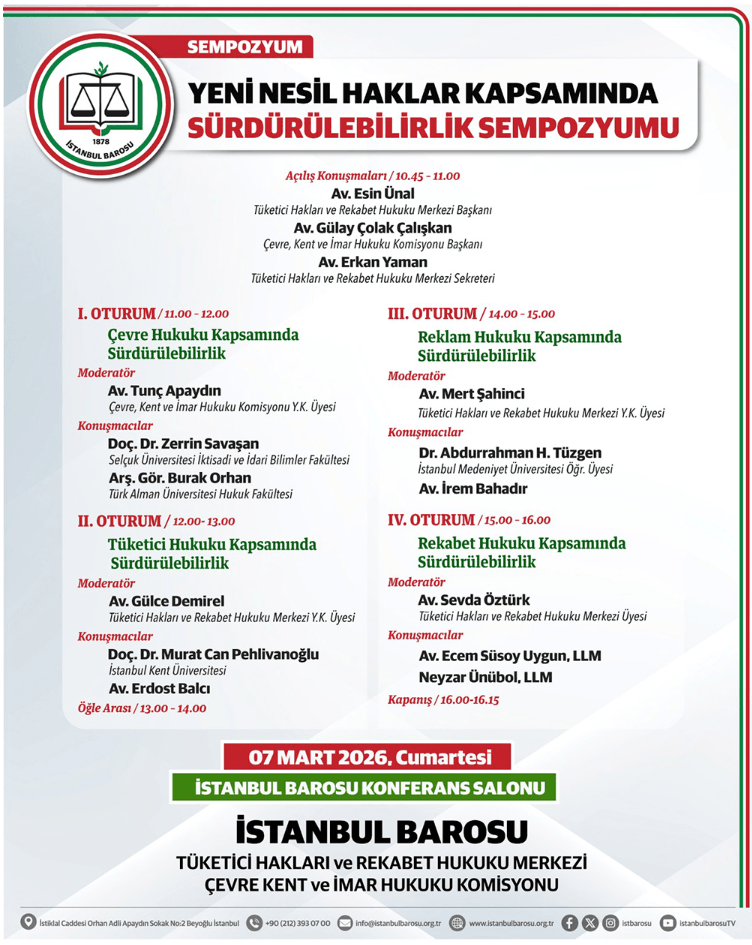 Yeni Nesil Haklar Kapsamında Sürdürebilirlik Sempozyumu