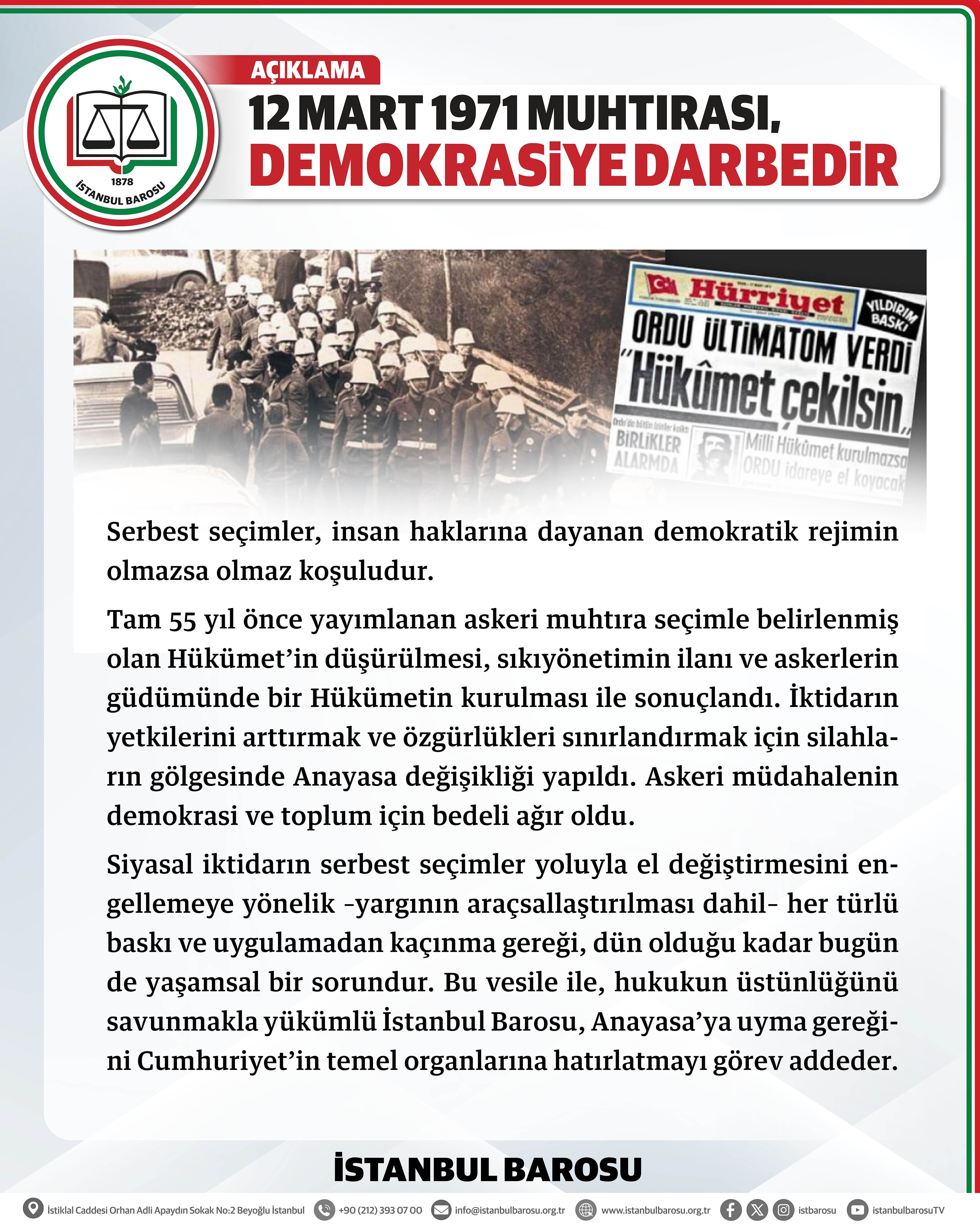 12 Mart 1971 Muhtırası, Demokrasiye Darbedir