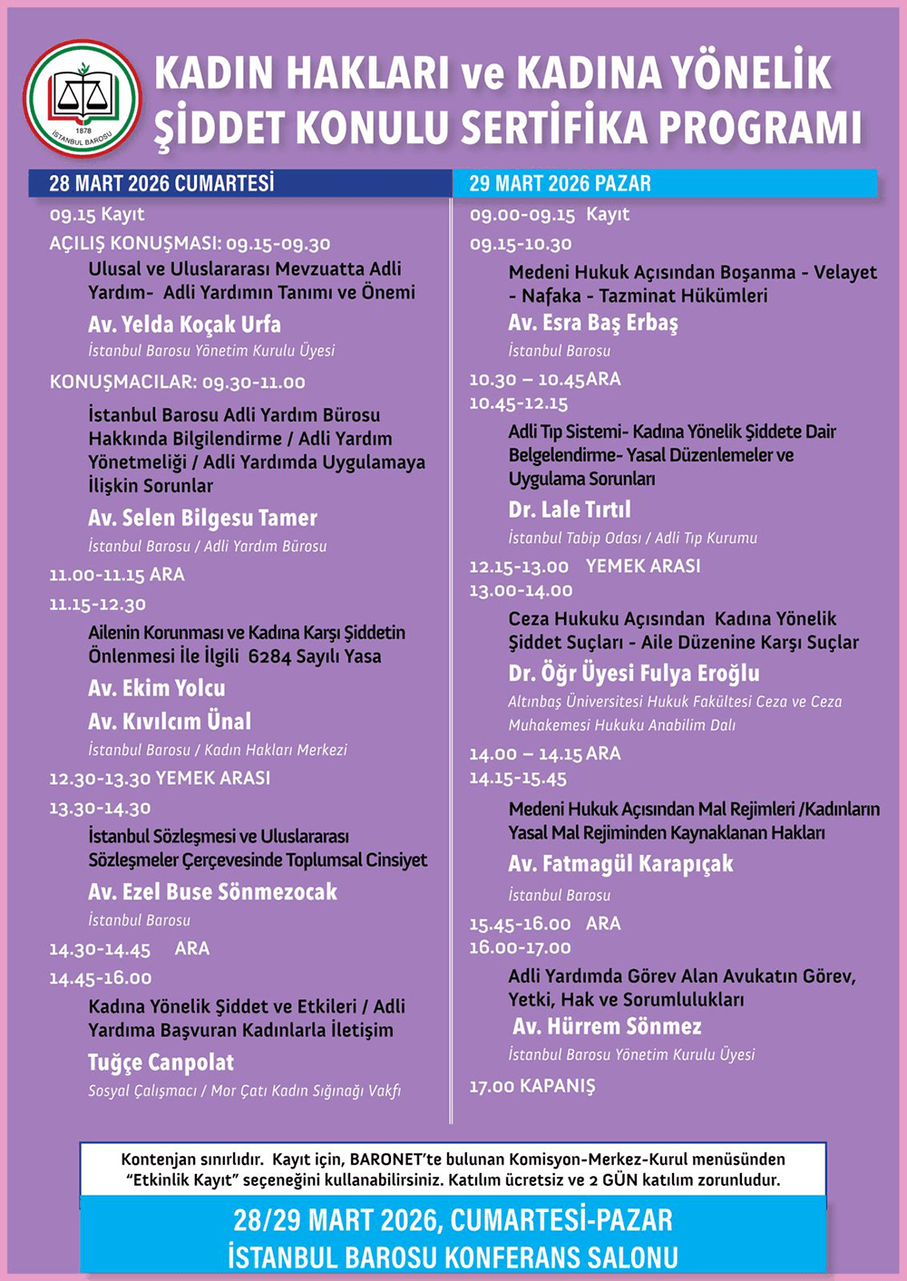 Kadın Hakları ve Kadına Yönelik Şiddet Konulu Sertifika Programı