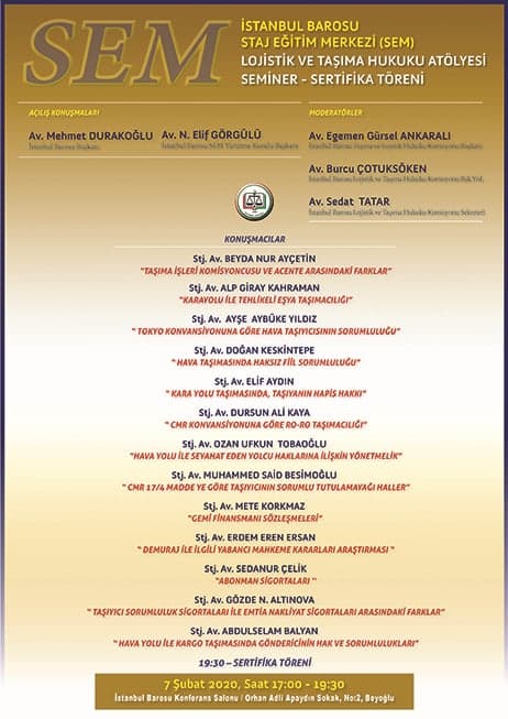 TELAFİ : Lojistik ve Taşıma Hukuku Atölyesi