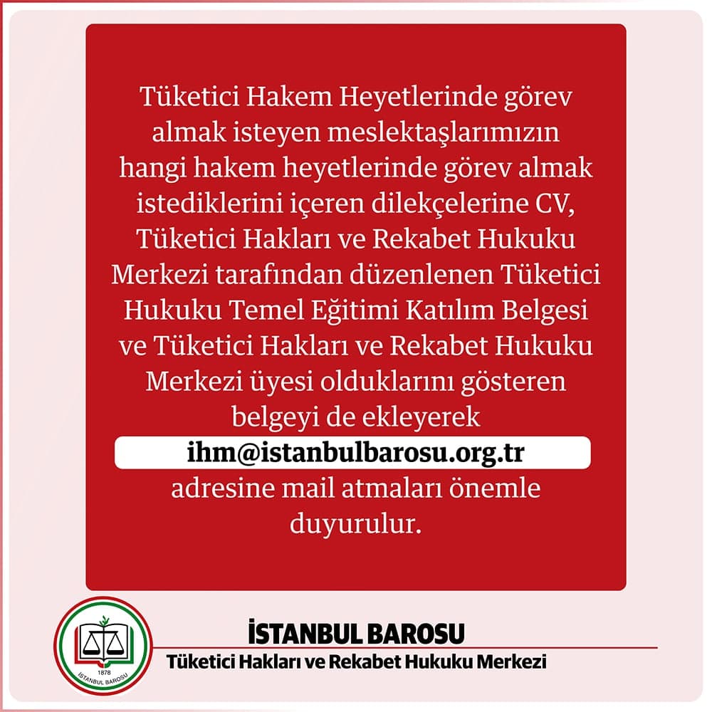 Tüketici Hakem Heyetleri Hakkında Duyuru