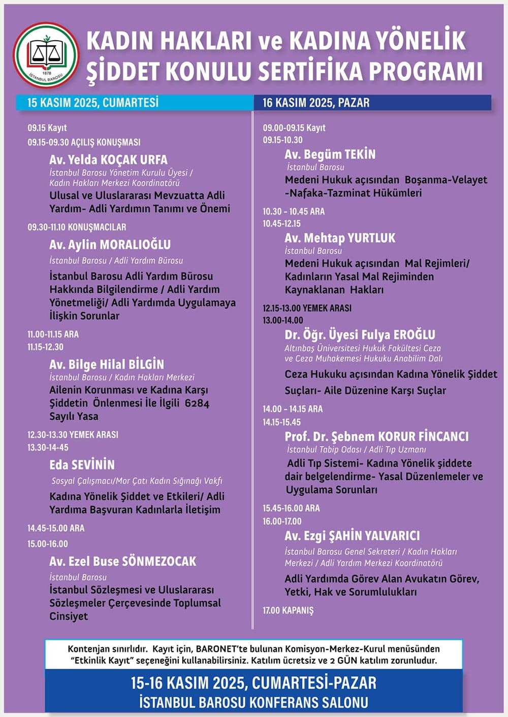 Kadın Hakları ve Kadına Yönelik Şiddet Konulu Sertifika Programı