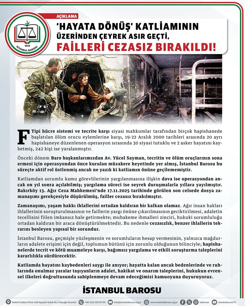 Hayata Dönüş’ Katliamının Üzerinden Çeyrek Asır Geçti, Failleri Cezasız Bırakıldı!