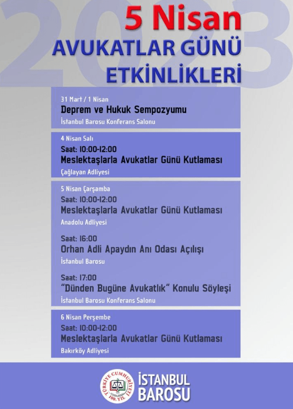 5 Nisan Avukatlar Günü Etkinlikleri